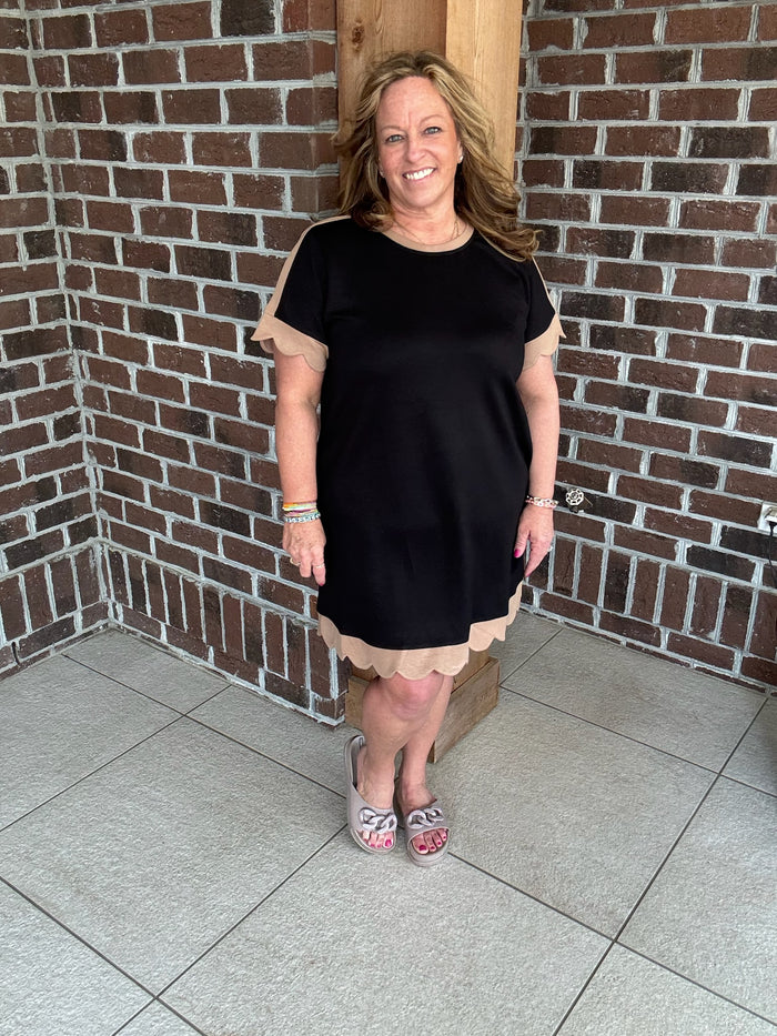 Jodifl Black and Tan Knit Dress
