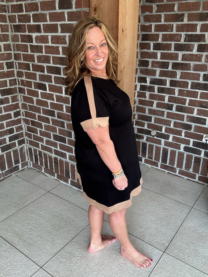 Jodifl Black and Tan Knit Dress