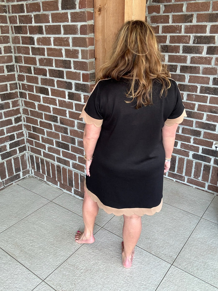 Jodifl Black and Tan Knit Dress