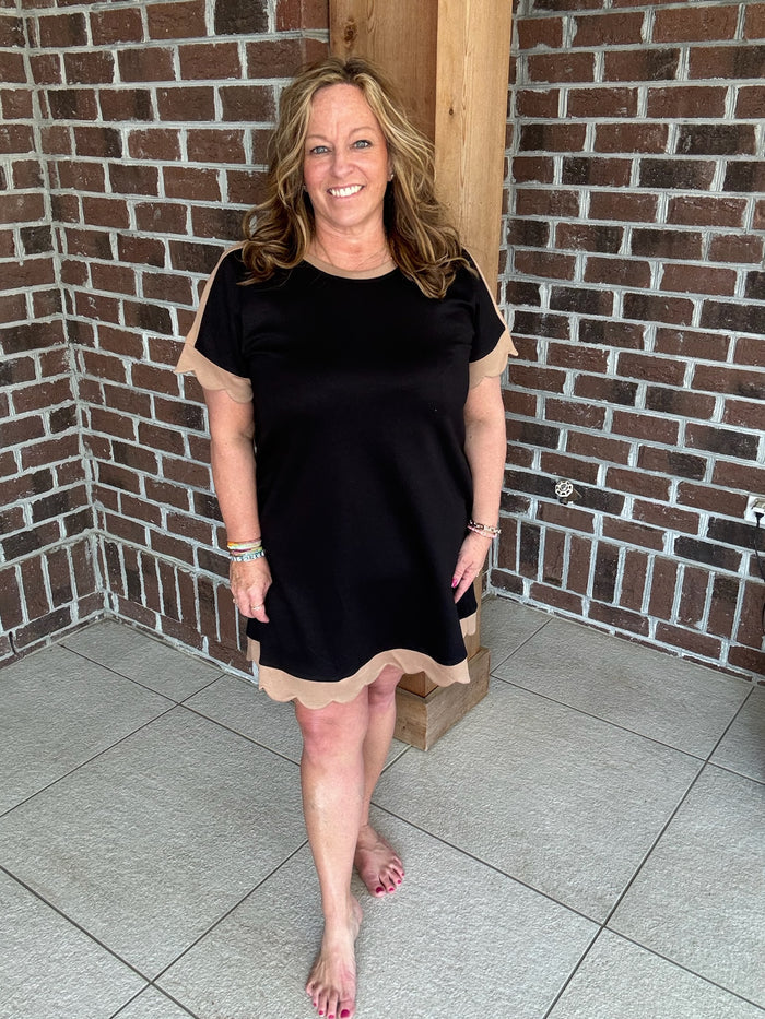 Jodifl Black and Tan Knit Dress