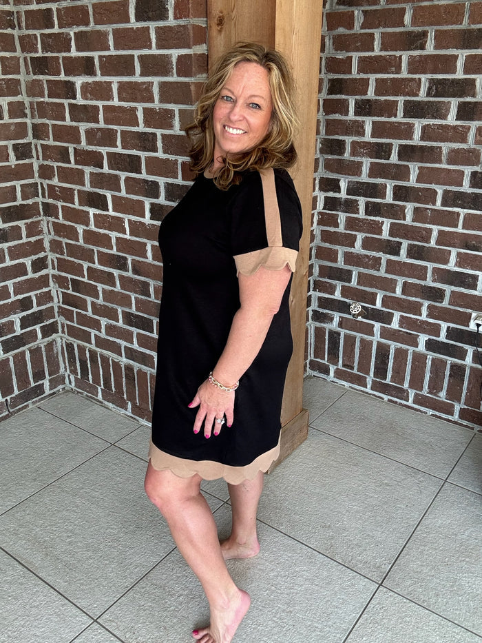 Jodifl Black and Tan Knit Dress