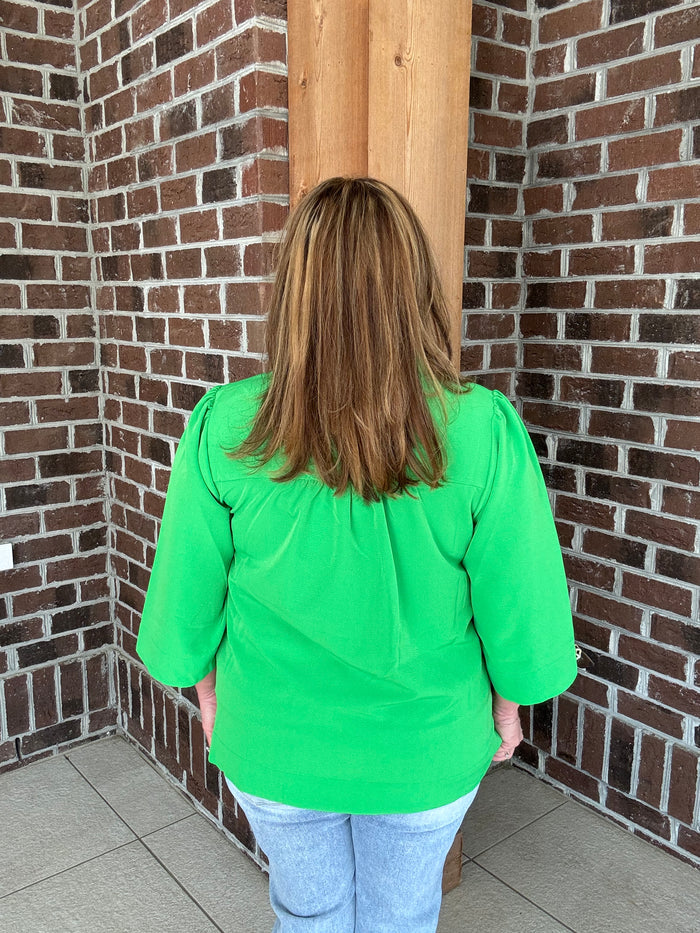 Jodifl Crinkled Ruffle Neck Top