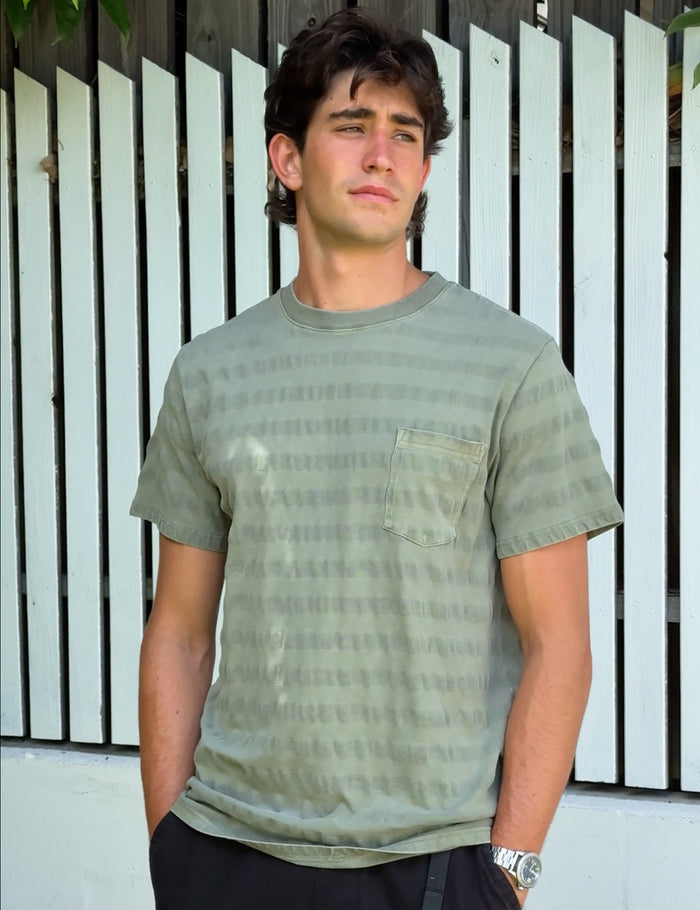 Joe Engineer Stripe Oversized Short Sleeve Tee - Army