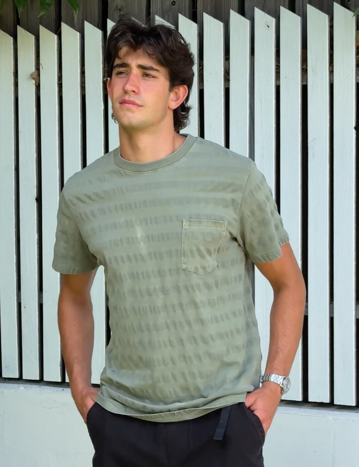 Joe Engineer Stripe Oversized Short Sleeve Tee - Army