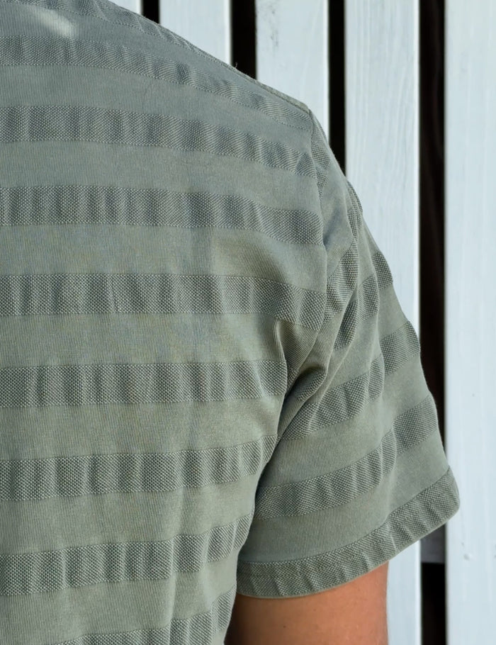 Joe Engineer Stripe Oversized Short Sleeve Tee - Army