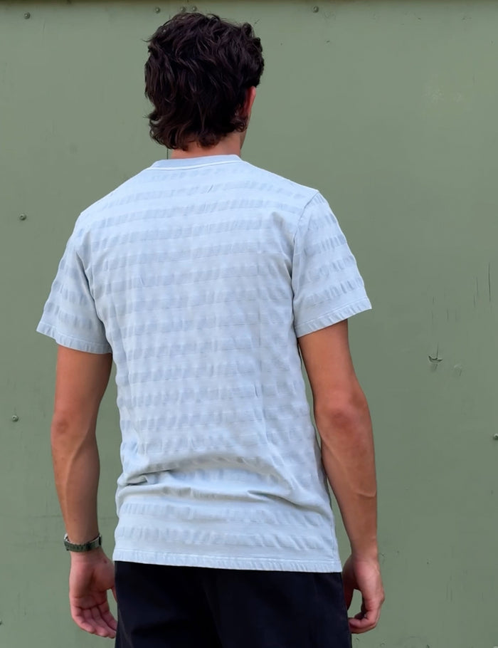 Joe Engineer Stripe Oversized Short Sleeve Tee - Pale Grey