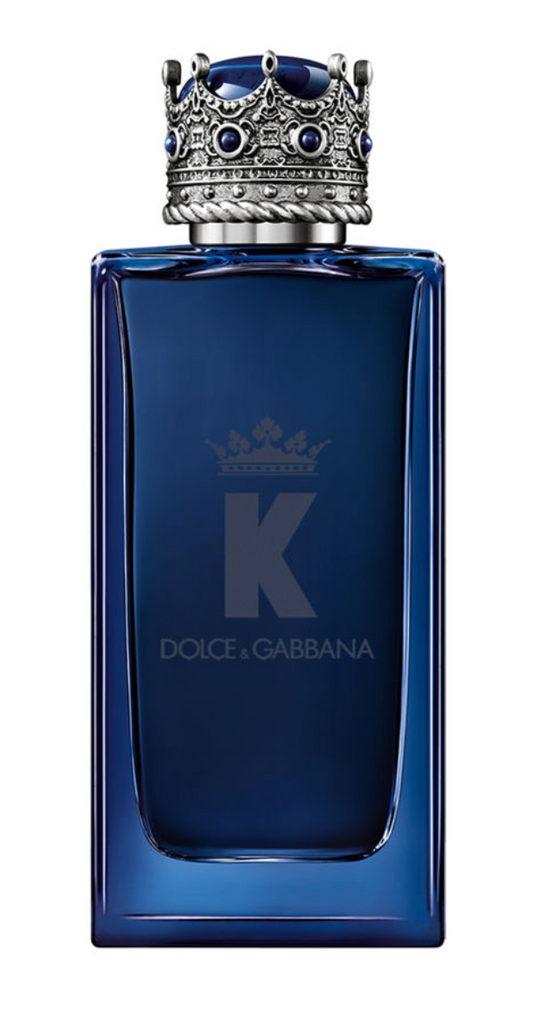 Dolce&Gabbana K Eau de Parfum Intense 100ml bottle with sleek black packaging, new and unopened, on a white background.