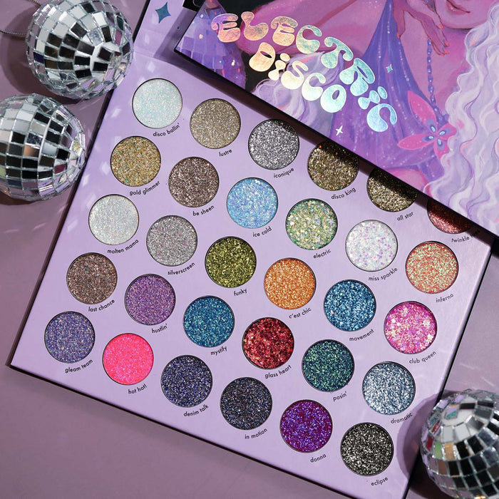 Kara Beauty Electric Disco Pressed Glitter Palette 30 Colors