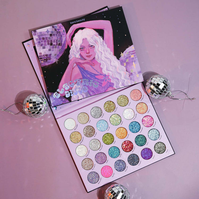 Kara Beauty Electric Disco Pressed Glitter Palette 30 Colors
