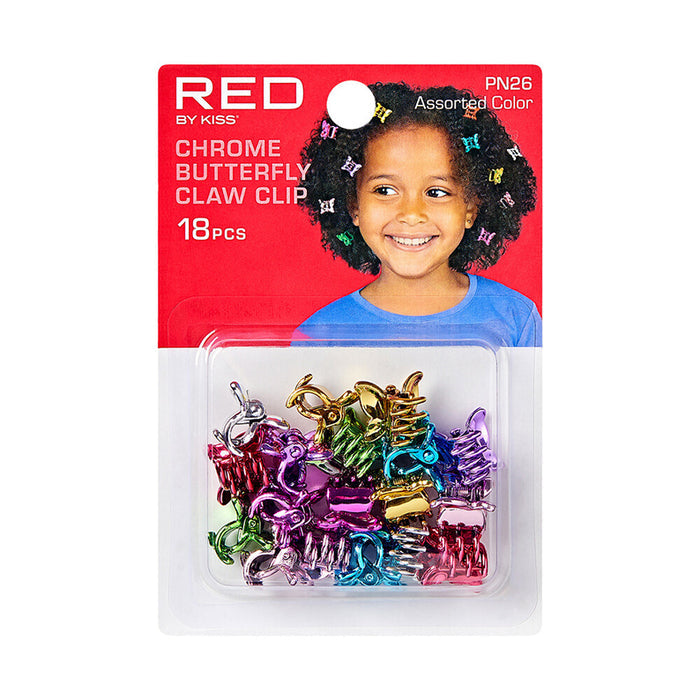 Kids Chrome Butterfly Claw Clip 18pc #Pn26