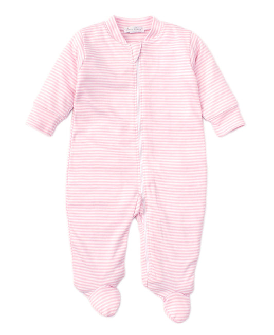 Kissy Kissy Stripes Footie with Zip-Pink