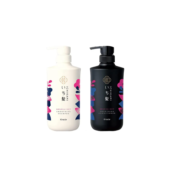 Kracie Ichikami Shampoo & Conditioner Pair Set (Smooth Care) 480 ml+480 g
