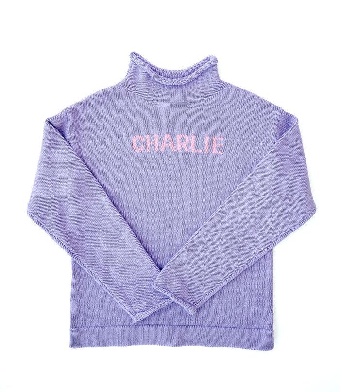 Lavender personalized sweater for kids