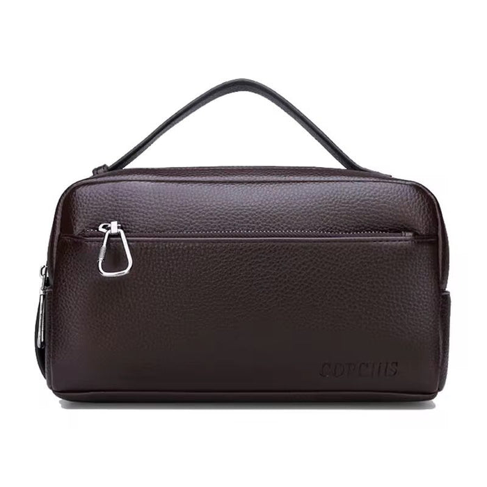 Leather Clutch Handbag – Black & Brown