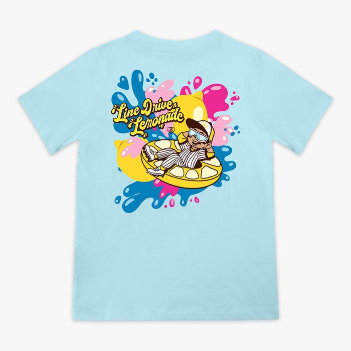 Blue Lemon Burst youth graphic tee — back view