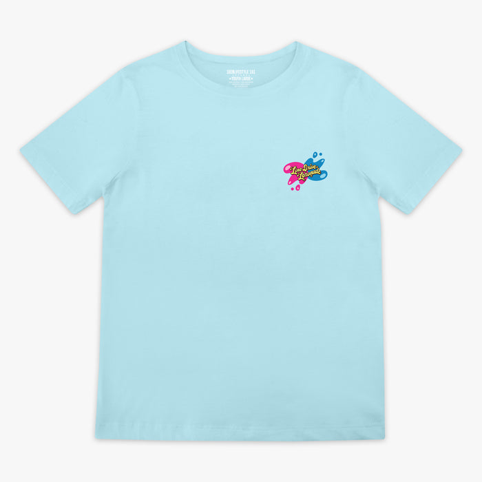 Blue Lemon Burst youth graphic tee — front view