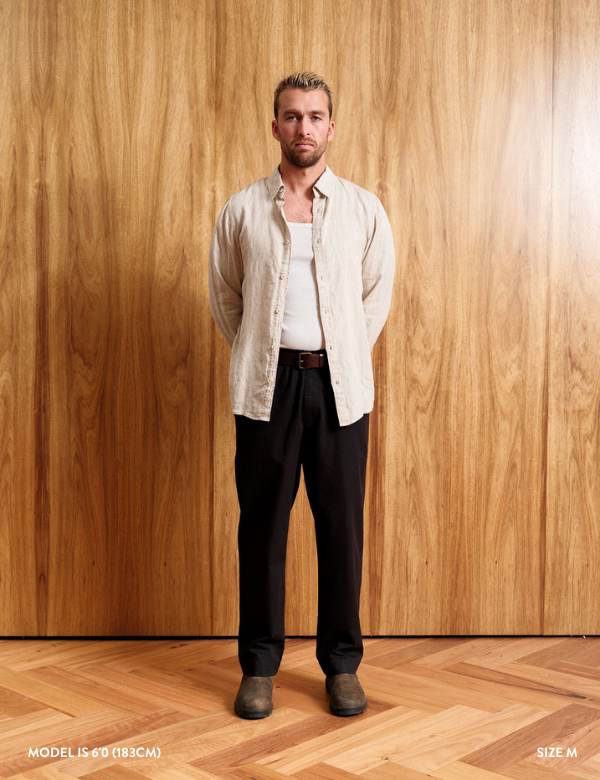 Linen Long Sleeve Shirt - Natural