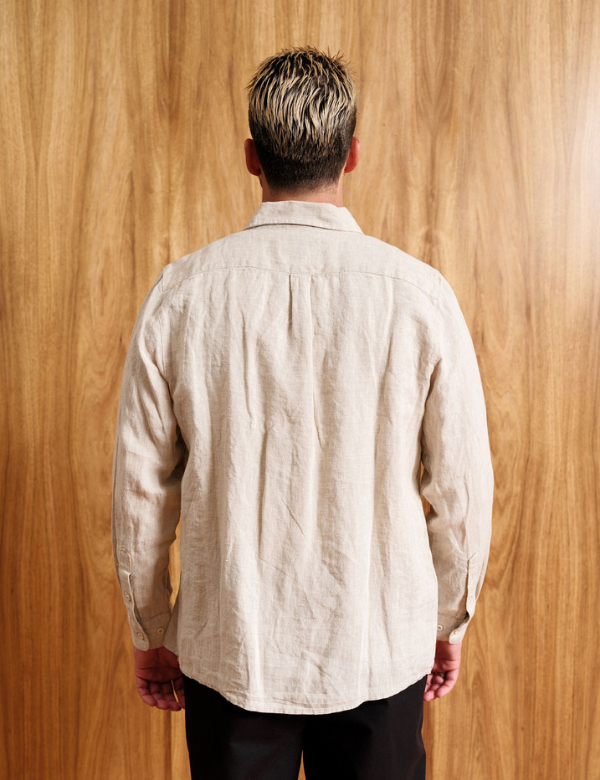 Linen Long Sleeve Shirt - Natural