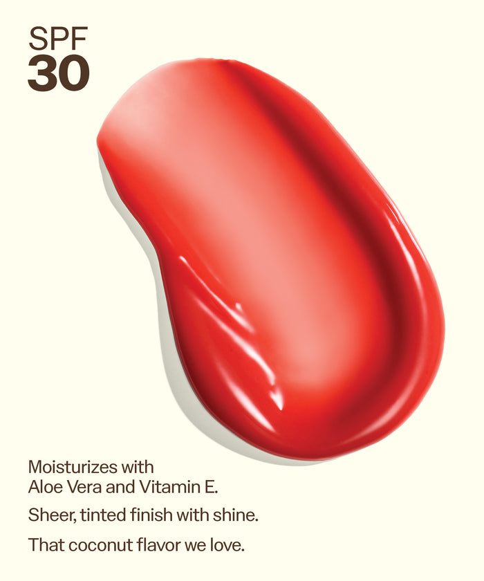 Sun Bum Lip 30 Duo: Heat Wave + Heat Wave with SPF 30, moisturizing tint, aloe vera, and coconut flavor. Moisturizes with
Aloe Vera and Vitamin E.
Sheer, tinted finish with shine.
That coconut flavor we love.