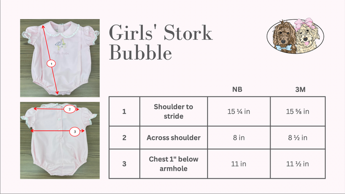 Little Baby Sister Embroidered Stork Bubble