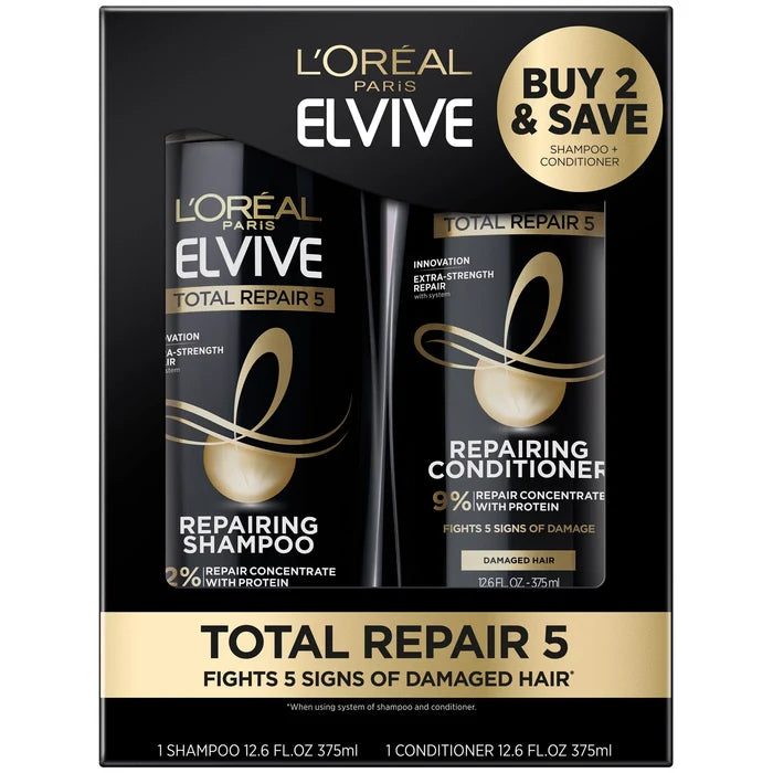 LOREAL PARIS ELVIVE Total Repair 5 Fight 5 Signs of Damaged hair مجموعة لوريال باريس الفيف للعناية الشاملة للشعر