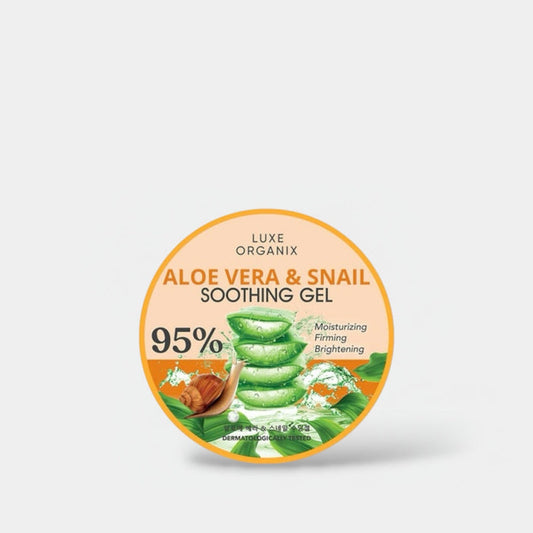 Luxe Organix Aloe Vera & Snail Soothing Gel 95% 300ml جل لوكس أورجانيكس الملطف بالصبار والحلزون 95% - Princess Cosmetics Qatar