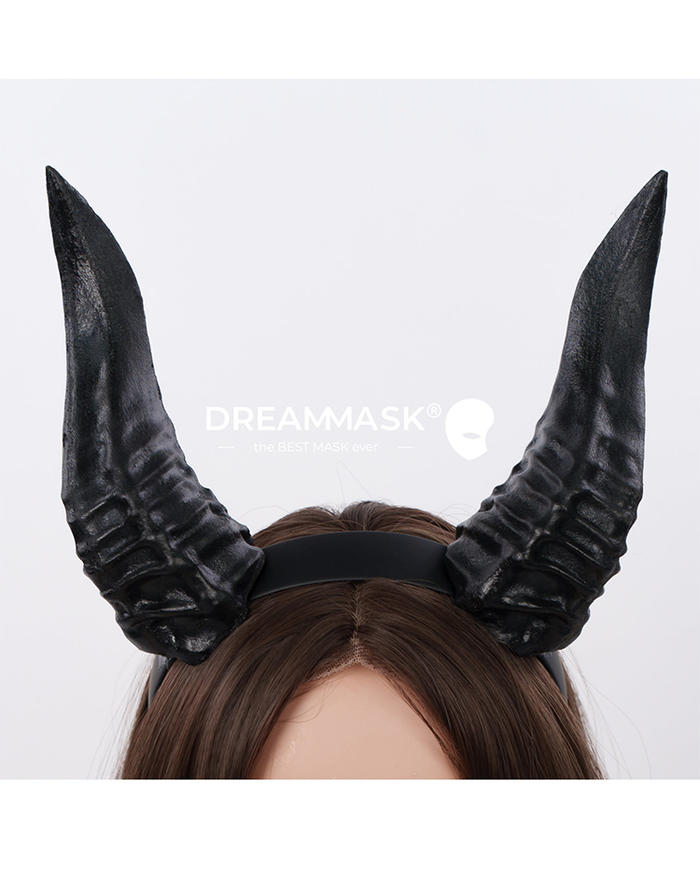 Demon horns accessory from InTheMask by Moli's, featuring curved ram-style horns for cosplay or costume use.