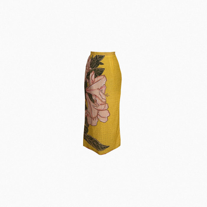 Madras One Side Slit Skirt