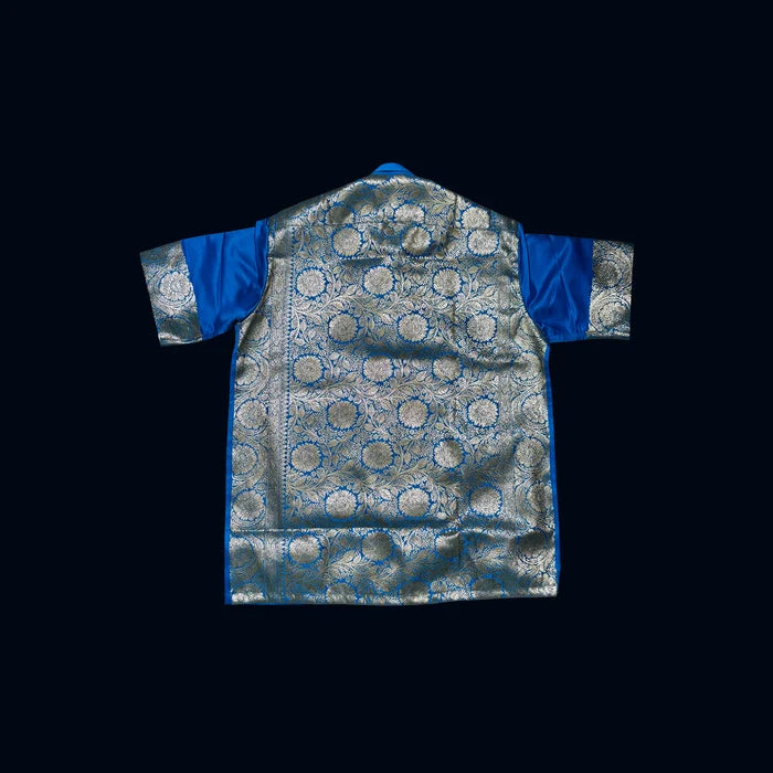 Majestic Blue Brocade Shirt