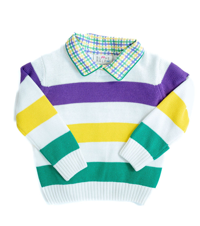 Mardi Gras Stripes Unisex Sweater