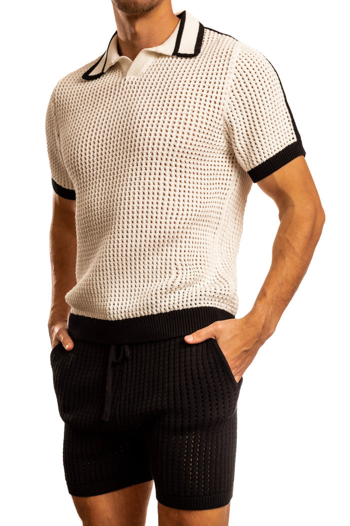 Matteo Crochet Knit Pull Over Shirt