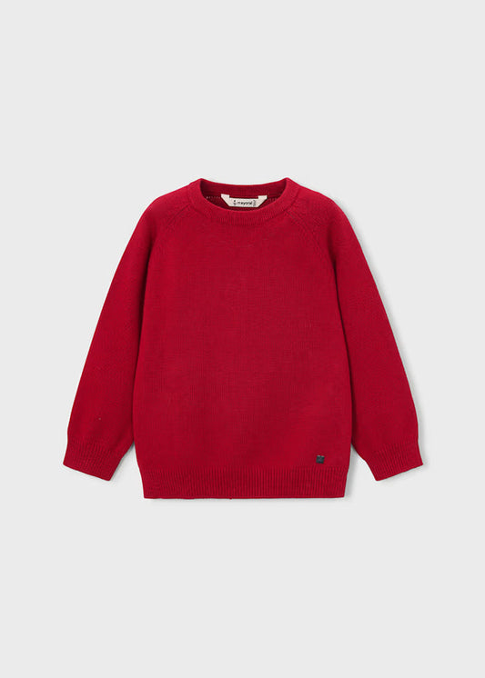 Mayoral Basic Crewneck Sweater-Red