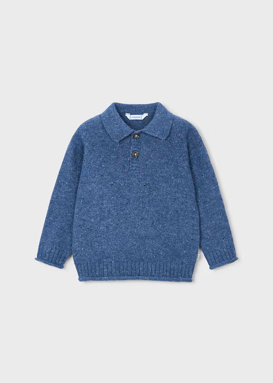 Mayoral  Polo Sweater-Heathered Indigo
