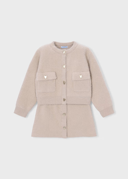 Mayoral Tricot Skirt Set-Beige
