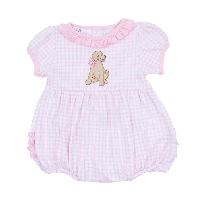 MB Puppy Playtime Applique Ruffle Bubble-Pink