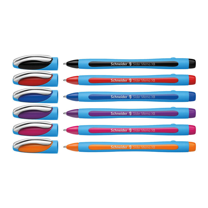 Schneider Memo Ballpoint Pens XB, Wallet 6 pieces - Assorted 150296
