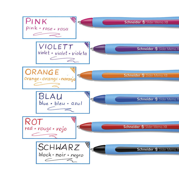 Schneider Memo Ballpoint Pens XB, Wallet 6 pieces - Assorted 150296