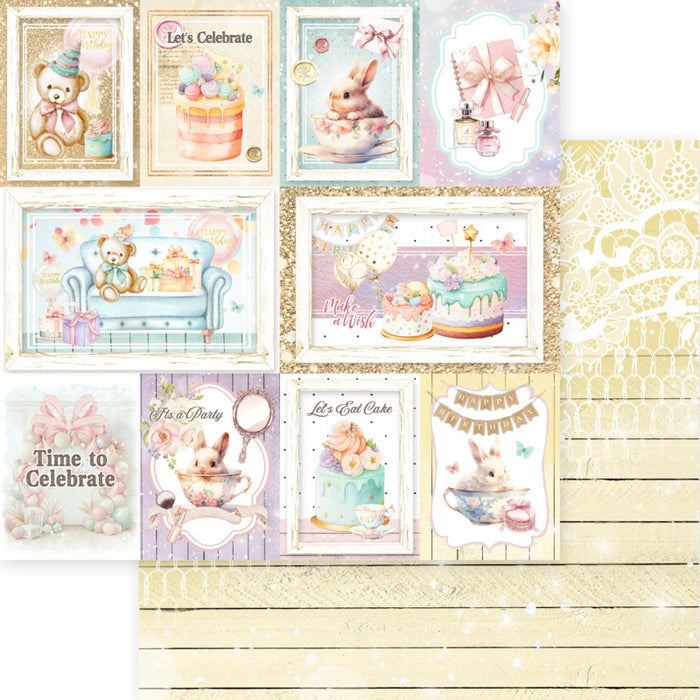 Memory Place 8X8 Collection Pack Happy Birthday. Includes 18 sheets  80lbs double sided. Available at Embellish Away located in Bowmanville Ontario Canada.