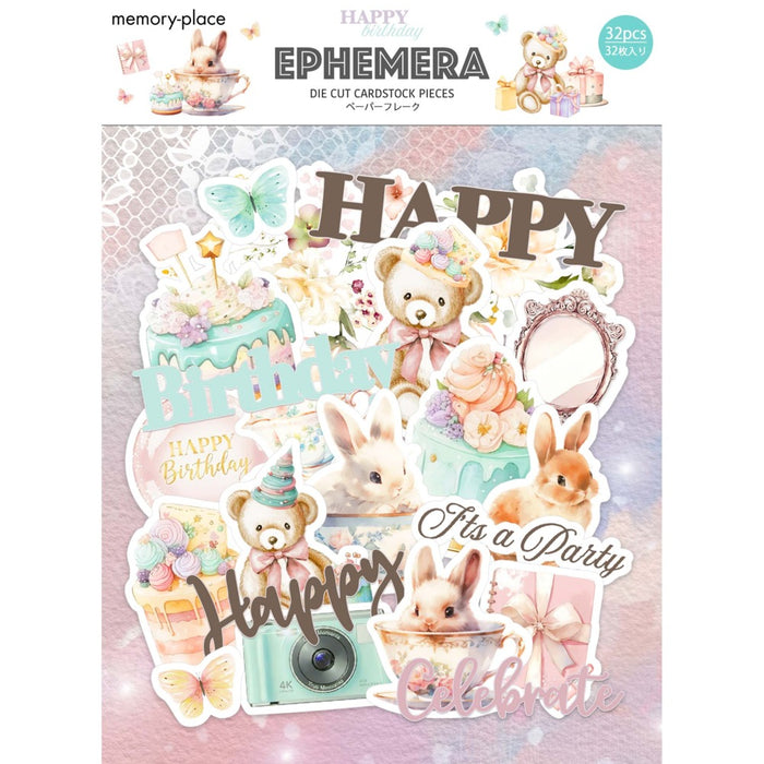 Memory Place - Ephemera - Happy Birthday - 32/Pkg. Available at Embellish Away located in Bowmanville Ontario Canada.