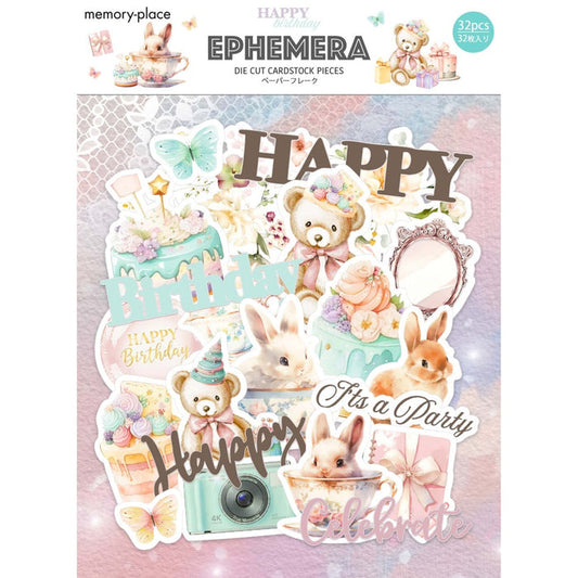 Memory Place - Ephemera - Happy Birthday - 32/Pkg. Available at Embellish Away located in Bowmanville Ontario Canada.