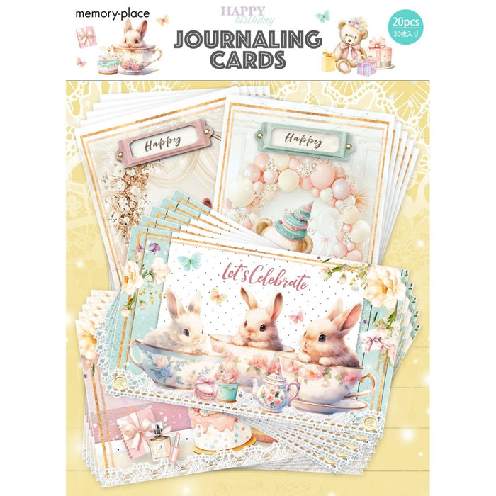 Memory Place - Journal Cards - Happy Birthday - 20/Pkg - 4 Designs/5 Each. Approx. 2.1 x 3.5. Available at Embellish Away located in Bowmanville Ontario Canada.