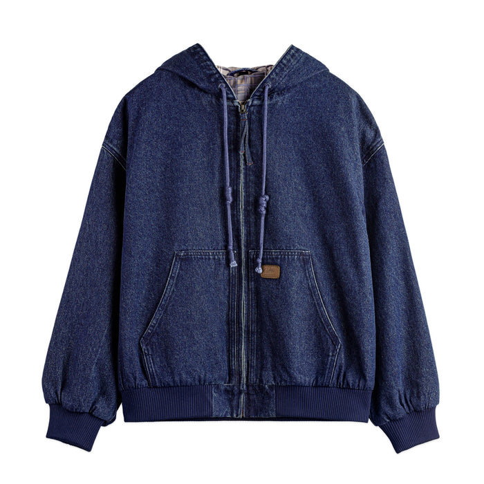 Men's American Retro Washed Hooded Denim Jacket — Workwear Style