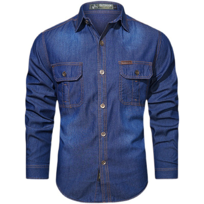 Men's Cotton Washed Denim Jacket — Loose Casual Autumn Style