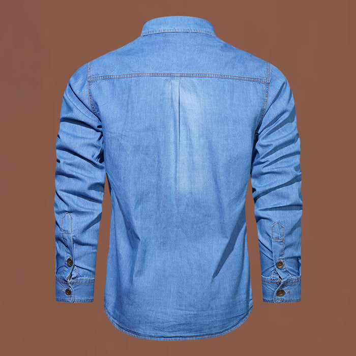 Men's Cotton Washed Denim Jacket — Loose Casual Autumn Style