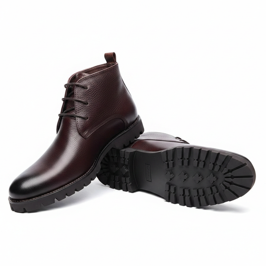 Men's Dark Brown Chukka Leather Boots – Chunky Sole