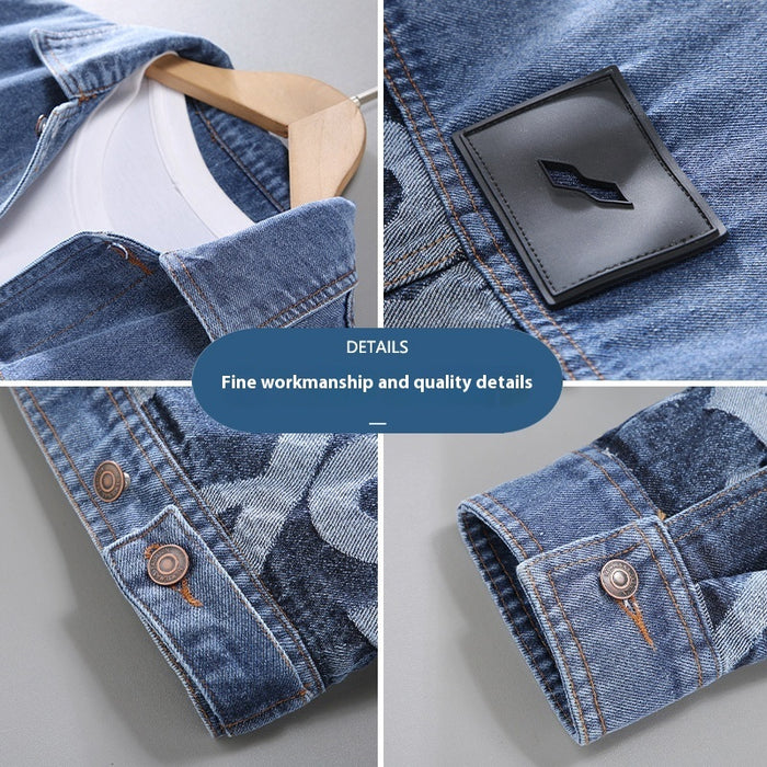 Men's Korean Style Heavy Craft Washed Baggy Denim Jacket — Youth Streetwear