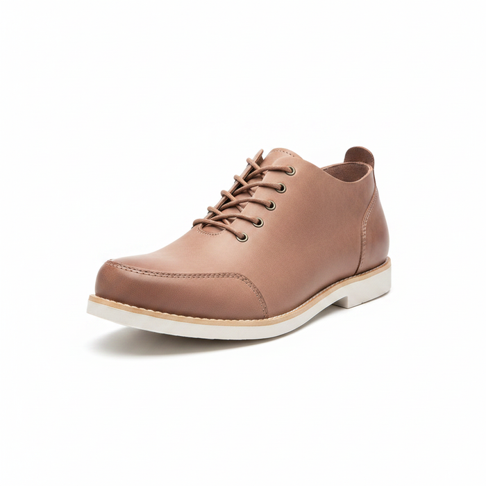 Men's Shoes Beige Pink Casual Leather Shoes