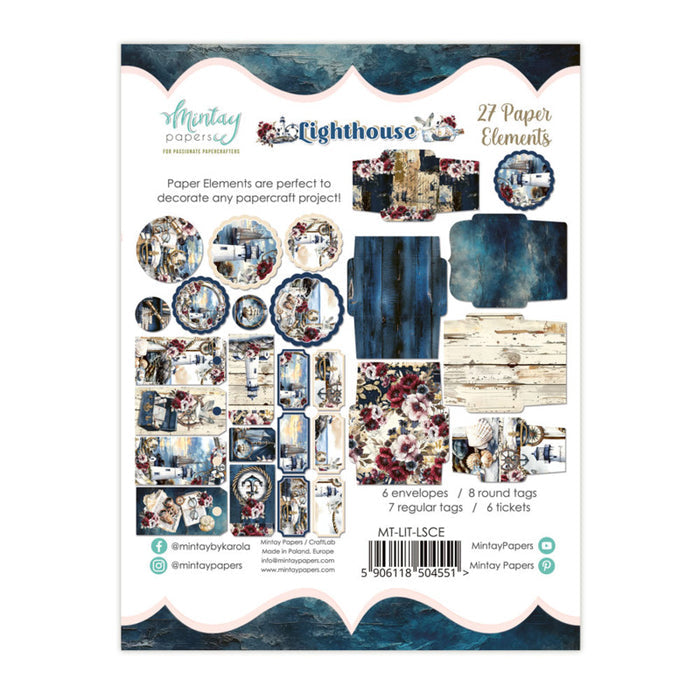 Mintay - Paper Elements - Lighthouse (27pc). Available at Embellish Away located in Bowmanville Ontario Canada.