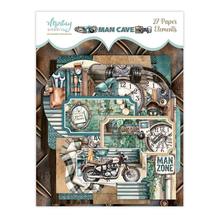 Mintay - Paper Elements - Man Cave. Includes 27 pieces. Available at Embellish Away in Bowmanville Ontario Canada. Perfect for Father's Day.
