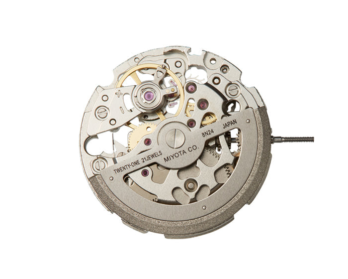 japanese watch movement - silver miyota 8n24 movement - automatic movement
